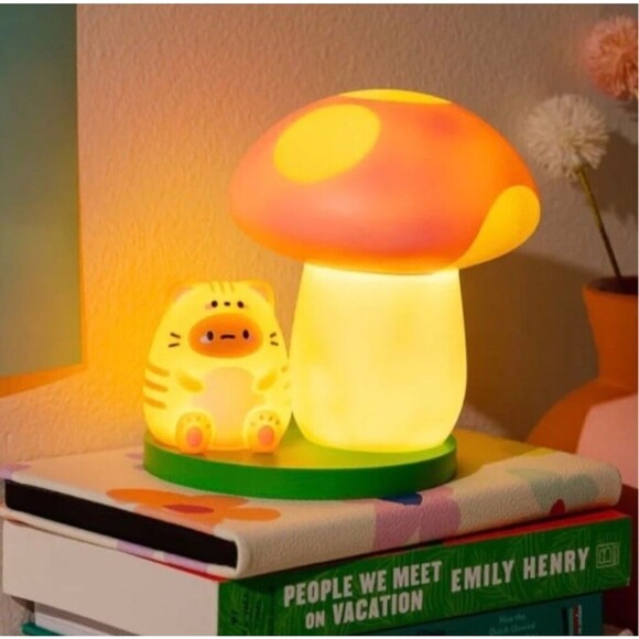 Smoko Potato Tabby Cat Lamp Rechargeable - NEW Urban Fun Mushroom Decor - Picture 5 of 5